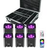 U`King UKing 6pcs 108W set di luci Faro par LED batteria con Flight case ricaricabile e telecomando, RGBWA+UV Uplight luce da palco outdoor supporta il APP/DMX/2,4 GHz per KTV, matrimoni, feste, Natale
