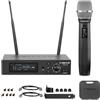 Phenyx Pro Sistema Microfono Wireless UHF monocanale PTU-1U-1H | True Diversity, Auto Scan, 1000 canali regolabili, portata 328 ft, sync IR, microfono dinamico, voce live
