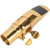 Alomejor Bocchino per Sassofono Soprano, Bocchino in Metallo per Sax in Ottone Sib con Cappuccio e Morsetto per Principianti e Professionisti