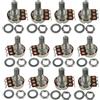 FLEOR Set di 12 pentole per controllo del volume del tono della chitarra, A250+B250, con attacco a baionetta lungo 15 mm, asta corta per basso elettrico (set di 6A6B)