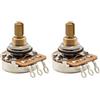 Musiclily Pro HD A250K Potenziometro Split Shaft 3/8 Pollici 2 Pezzi | Ottone,Logaritmico Pots ,per Chitarra Elettrica ST Tele Mustang Ibanez Basso