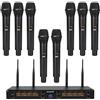 MELONARE Sistema di microfoni wireless UHF 500MHz a 8 canali MWM-81F | 8 x 5 frequenze, portata 73,2 m, microfoni dinamici a mano, canto, karaoke, chiesa, riunioni, matrimoni