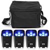 PUZILOZA 4PCS 108W led par RGBWA+UV faretti batteria ricaricabili con Borsa, Fari per illuminazione palco con DMX/APP/Telecomando Luce da discoteca per DJ KTV Party Bar Matrimonio Compleanno Nata