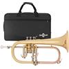 gear4music Flicorno soprano in Sib con bocchino e custodia di Gear4music | Design a foro largo per un tono scuro, 3° pistone e corpo bocchino accordabile, versatile tra i generi