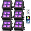 Oloaxolx 6er LED-Par-Accu impermeabile da 40 W RGBWA+UV, luce da palcoscenico ricaricabile con telecomando/App/controllo DMX, uplight per esterni per matrimoni, concerti, decorazioni per la casa