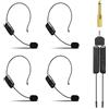 MICVISTA Sistema di microfoni wireless per 4 persone, microfoni wireless 2.4G e microfoni portatili 2 in 1, ideale per altoparlanti, amplificatore vocale, sistema PA, insegnanti, guide turistiche, istruttori