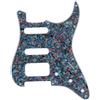 Musiclily Pro 11 Fori Round Corner HSS Strat Battipenna Chitarra Pickguard per USA/Mexican Stratocaster con 4 Vite per Montaggio Humbucking Open Pickup, 4 strati Abalone Shell