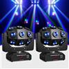 WZYBUTA 180W Teste Mobili LED RGBW 4 in 1 Moving Head Beam Rotazione a 360° Luci Discoteca Palcoscenico Lampada Sound-attivato Adatto per l'uso domestico nel bar del club della festa di Halloween-2PCS
