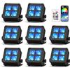 Oloaxolx 8PCS 40W RGBWA+UV LED Par a batteria impermeabile, luce da palcoscenico ricaricabile con telecomando/App/controllo DMX512 per esterni, uplight per matrimoni, concerti, decorazione della casa