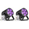 Oloaxolx 2pcs 60 W Faretto LED Par Batteria Ricaricabile, RGBWA+UV 6 LED Luce da palco con DMX e telecomando Luce da festa per DJ Discoteca Matrimoni dal vivo Sala espositiva per interni ed esterni