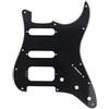 Musiclily Pro 11 Fori Round Corner HSS Strat Battipenna Chitarra Pickguard per USA/Mexican Stratocaster con 4 Vite per Montaggio Humbucking Open Pickup, 1 strato Nero Lucido