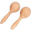 Yctze Strumenti a Percussione Manuale Maracas Portatili in Legno di Faggio da 2 Pezzi con Suono Chiaro e Aspetto Lucido per Feste e Concerti, Dimensioni 14x5x5 Cm