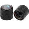 Musiclily Pro Metrica Push-on Abalone Top Manopole Dome Knobs Nero 2 Pezzi | Acciaio, 18 Denti Grosso,per Chitarra Elettrica Import Tele o Precision Bass