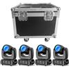 PUZILOZA 4 faretti da 100 W Moving Head Beam 18 Prisma DMX512 RGBW LED con custodia per il trasporto portatile