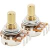 Musiclily Pro A250K+B250K Mini Potenziometro Split Short Shaft 6,5mm 1A2B | Ottone,18 Denti Grosso, Logaritmico Lineare Pots, per Chitarra Elettrica ST Tele PB JB Basso