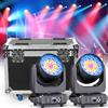 WZYBUTA Confezione da 2 LED da 19 x 15 W con 1 Fly Case Flight Case Zoom dmx512 Beam Wash effetto RGBW luci palcoscenico