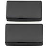 Musiclily Pro Sigillato Copri Pickup Humbucker Senza Foro Nero Set di 2 | Lega Nichel Argento, per Chitarra Elettrica
