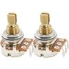 Musiclily Pro Metrica A250K Mini Potenziometro Split Shaft 9,5mm 2 Pezzi | Ottone,18 Denti Grosso, Logaritmico Pots, per Chitarra Elettrica ST Tele PB JB Basso