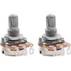 Musiclily Basic Metrico A250K Mini Potenziometro Short Split Shaft 2 Pezzi | Grosso 18 Denti, Audio Taper Pots,per Chitarra Elettrica Basso