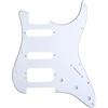 Musiclily Pro 11 Fori Round Corner HSS Strat Battipenna Chitarra Pickguard per USA/Mexican Stratocaster con 3 Vite per Montaggio Humbucking Open Pickup, 3 strati Bianco
