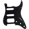 Musiclily Pro 11 Fori HSS Battipenna Angoli Arrotondati 1 strato Nero Opaco | per Chitarra Elettrica USA/Mexican Strat con 4 Vite per Montaggio Humbucking Open Pickup