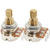 Musiclily Pro A250K+B250K Mini Potenziometro Split Shaft 9,5mm Set 1A1B | Ottone,18 Denti Grosso, Logaritmico Lineare Pots, per Chitarra Elettrica ST Tele PB JB Basso