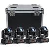 U`King 4 pezzi 50W Faretti LED mobili con flightcase, 8 gobo, 8 colori, luci per discoteca, luci per feste, effetti luminosi, 9/11 canali per DJ, illuminazione per feste