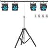 Oloaxolx 50 W Faro Par LED Batteria Uplight con telecomando, 6 in 1 RGBWA+UV DMX512 Luce da palco (N-4+Treppiedi)