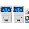 U`King UKing 2 faretti LED da 108 W, ricaricabili, RGBWA+UV, luce da palcoscenico con telecomando, supporta 2,4 GHz/DMX, per DJ feste, matrimoni