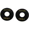 Musiclily Piastra Copri Selettore Rondella di Plastica Rhythm/Treble Plate per Chitarra Elettrica tipo Les Paul,Nero (2 Pezzi)