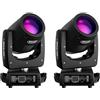GdjRttk 7R 230W Testa Mobile per Feste, Luce da Palco 17 Gobo 14 Colori 8 Prismi Faro da Discoteca Luce per Feste 16H Faretto DMX 512 con Suono Attivato per Bar Matrimoni Natale DJ Club (2 PC)