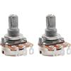 Musiclily Basic Metrico B250K Mini Potenziometro Short Split Shaft 2 Pezzi | Grosso 18 Denti, Lineare Taper Pots,per Chitarra Elettrica Basso