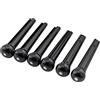 Musiclily Bridge Pins Perni del Ponte in Plastica Per Chitarra, Nero con Punto Bianco (6 Pezzi)