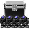 HOLDLAMP 4 PCS Teste Mobili LED con 1 flightcase Moving Head dmx512 RGBW 30W Luce da Palcoscenico Lampada a Spot Beam 8 Modelli Effetto Luce per DJ, Bar, Halloween, Natale, Matrimonio, Discoteca