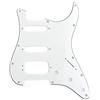 Musiclily Pro 11 Fori Round Corner HSS Strat Battipenna Chitarra Pickguard per USA/Mexican Stratocaster con 3 Vite per Montaggio Humbucking Open Pickup,3 strati Pergamena