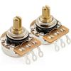 Musiclily Pro HD A500K+B500K Potenziometro Short Split Shaft 1/4 1A1B | Ottone, Logaritmico Lineare Pots , per Chitarra Elettrica ST Tele PB JB Basso