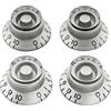 Musiclily Pro Metrica 18 Splines Manopole Bell Top Hat Knobs per Chitarra Elettrica Epiphone Les Paul SG Style, Argento (Set di 4)
