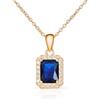 Diamond Treats Collana Donna in Argento Sterling 925 con Zirconi Taglio Smeraldo Bianchi, Verdi, Blu o Rossi, Elegante Collana Rettangolare in Argento con Confezione Regalo