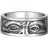 Jpltlvy Anello da uomo in acciaio inox con occhio di Horus, idea regalo retrò