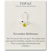 Philip Jones Novembre (Topazio) Anello Regolabile con Pietra Portafortuna Creato con Cristalli Zircondia®