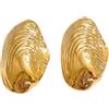 Zayka Jewelry Orecchini donna grandi a bottone in acciaio inossidabile placcati oro 18K