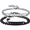 Gamtic Bracciali Coppia Fidanzati Personalizzata - Lui e Lei Bracciale Coppia Incisione Bracciale Amore Regalo per Fidanzati Fidanzata Famiglia Amici Partner Amante San Valentino