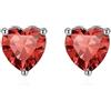 Zolkamery Orecchini in argento 925, con pietra portafortuna, in argento Sterling 925, per donne e ragazze, orecchini a forma di cuore, con zirconi, 6 mm, piccoli orecchini per dormire, cartilagine