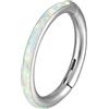 Hoisy 16G 1,2x10mm Cerchio Titanio Piercing Naso Donna, Cerchio con Opale, Piercing per Naso Donna Argento