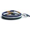 EXINOX Braccialetto tradizionale tibetano con nodi, fatto a mano, da uomo, donna, spirituale buddista | blu grigio verde | 3 pezzi
