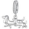 Qings Charm Cani Ciondoli per Braccialetti in Argento Sterling 925 con Perline per Cuccioli Animali Domestici Adatti per Animali Braccialetti Collane Gioielli da Donna Ragazze Amanti degli Animali