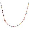 Linea Italia Gioielli - Collana Donna Rosario Girocollo In Argento 925 con Pietre Colorate, Croce E Medaglietta Madonna - Made In Italy