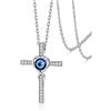 Supcare Collana Croce con Nazar Boncuğu, Evil Eye Collana Tennis Donna con Occhio Turco, Malocchio Collana Argento 925 Donna, Collana con Croce Portafortuna Amuleto con Occhio di Allah per Donne