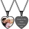 Supcare Collana con Foto Personalizzata, Cuore/Militare + 6 Stili Collana Donna Uomo Ciondolo Portafoto, Argento/Nero/Oro Collana Personalizzata con Foto+ Incisione, Idee Regalo per Donna Uomo Ragazzi