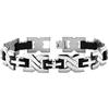 Beloved Bracciale da uomo acciaio e silicone nero - Lunghezza 22,50 cm - Chiusura a clip